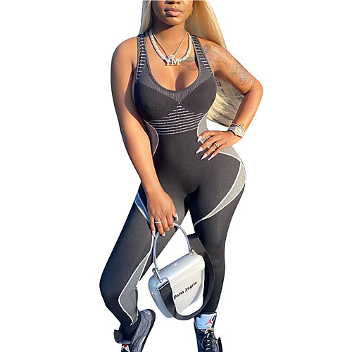 

Women's Casual 2021 Azure Black Blue Jumpsuit Solid Color