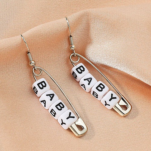 

Women's Earrings Geometrical Alphabet Shape Stylish Earrings Jewelry White For Street