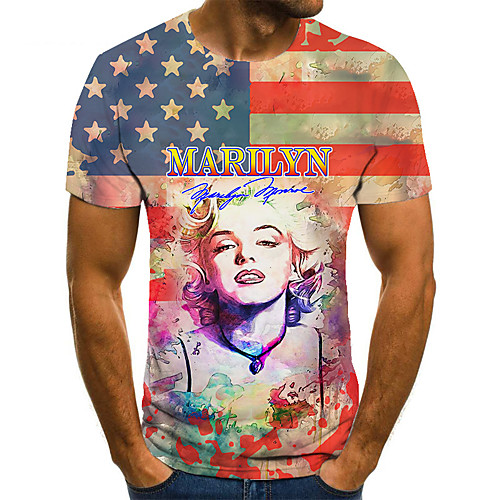 

Men's Unisex Tee T shirt Shirt 3D Print Graphic Prints Human Plus Size Print Short Sleeve Casual Tops Basic Fashion Designer Big and Tall Round Neck Red