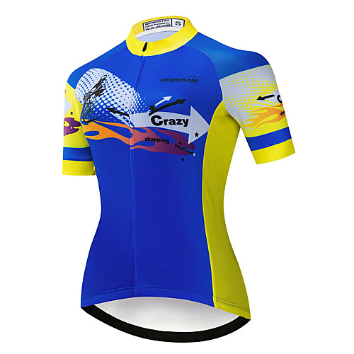 

21Grams Women's Short Sleeve Cycling Jersey Summer Spandex Polyester Blue Bike Jersey Top Mountain Bike MTB Road Bike Cycling Quick Dry Moisture Wicking Breathable Sports Clothing Apparel / Stretchy