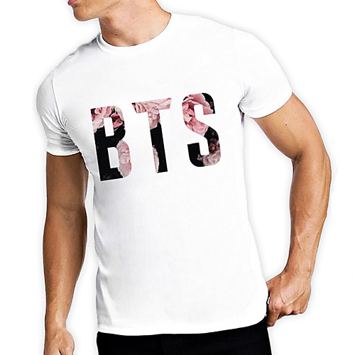 

Men's Unisex Tee T shirt Hot Stamping Graphic Prints Letter Plus Size Print Short Sleeve Casual Tops Cotton Basic Fashion Designer Big and Tall White