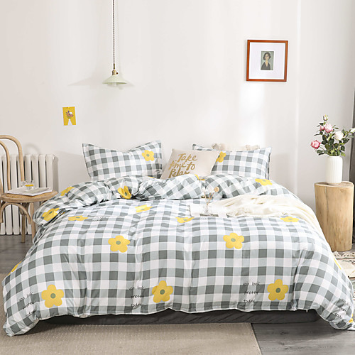 

Duvet Cover Sets 3 Piece Rayon / Polyester Floral / Botanical Rainbow Reactive Print Bohemian Style
