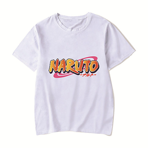 

Men's Unisex Tee T shirt Hot Stamping Anime Graphic Prints Plus Size Naruto Print Short Sleeve Casual Tops Cotton Basic Designer Big and Tall White Black Red