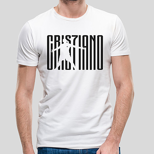 

Men's Unisex Tee T shirt Hot Stamping Graphic Prints Shadow Letter Plus Size Print Short Sleeve Casual Tops Cotton Basic Fashion Designer Big and Tall White