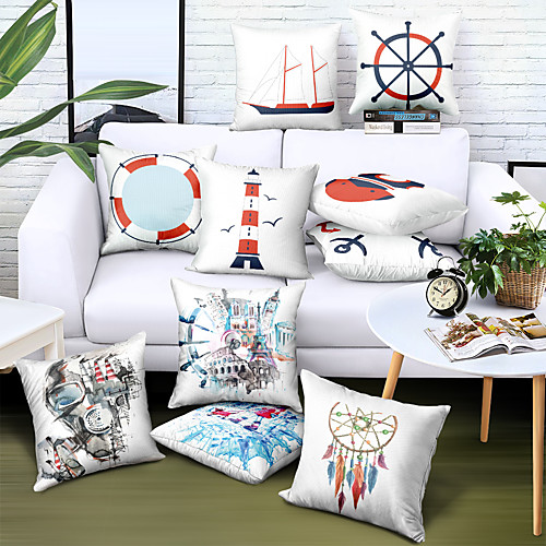 

Double Side Cushion Cover 1PC Faux Linen Soft Decorative Square Throw Pillow Cover Cushion Case Pillowcase for Sofa Bedroom Superior Quality Machine Washable