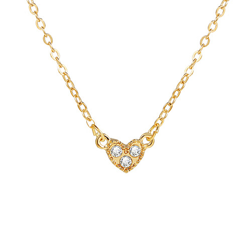 

Women's Choker Necklace Pendant Necklace Classic Heart Elegant Fashion European Sweet Zircon Alloy Gold 40-50 cm Necklace Jewelry 1pc For Anniversary Party Evening Street Prom Festival
