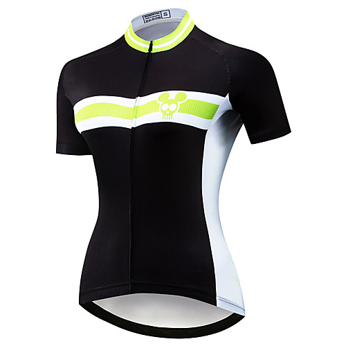 

21Grams Women's Short Sleeve Cycling Jersey Summer Spandex Polyester Black / Green Bike Jersey Top Mountain Bike MTB Road Bike Cycling Quick Dry Moisture Wicking Breathable Sports Clothing Apparel