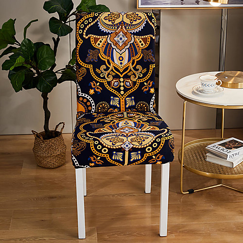 

Luxury Boho Print Super Soft Chair Cover Stretch Removable Washable Dining Room Chair Protector Slipcovers Home Decor Dining Room Seat Cover