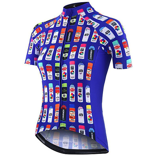 

21Grams Women's Short Sleeve Cycling Jersey Summer Spandex Polyester Blue Bike Jersey Top Mountain Bike MTB Road Bike Cycling Quick Dry Moisture Wicking Breathable Sports Clothing Apparel / Stretchy