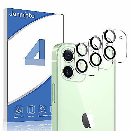 

janmitta for iphone 12 camera bulletproof glass protective film [3pcs], 9h hardness back lens bulletproof glass [anti-scratch] [anti-oil] transparent protective glass for iphone 12 6.1