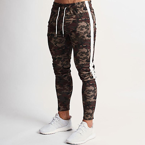 

Men's Chino Sports Outdoor Sports Sport Casual Pants Sweatpants Pants Camouflage Full Length Stripe Yellow camouflage Camouflage Green