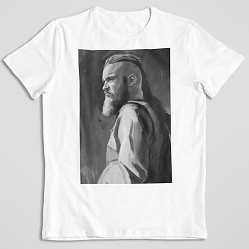 

Men's Unisex Tee T shirt Hot Stamping Graphic Prints Portrait Plus Size Print Short Sleeve Casual Tops Cotton Basic Fashion Designer Big and Tall White