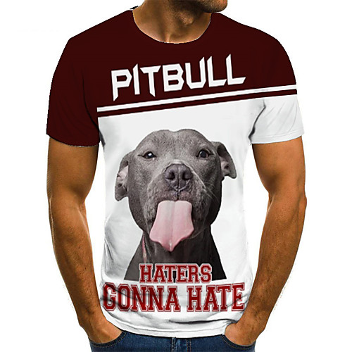

Men's Unisex Tee T shirt Shirt 3D Print Dog Graphic Prints Plus Size Print Short Sleeve Casual Tops Basic Fashion Designer Big and Tall Round Neck White