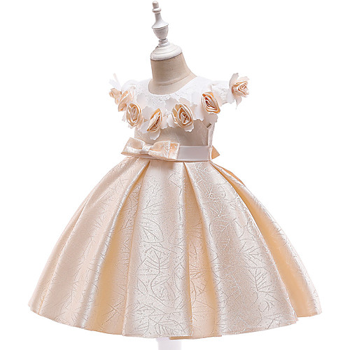 

Princess Dress Party Costume Flower Girl Dress Girls' Movie Cosplay Christmas New Year's Golden Dress Christmas Halloween Children's Day Polyester / Cotton