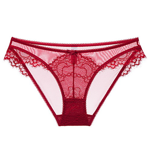 

Women's Bow Brief Micro-elastic Low Waist Wine S