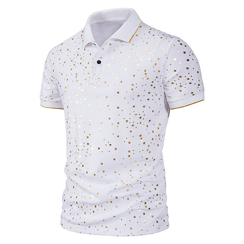 

Men's Golf Shirt Tennis Shirt Other Prints Galaxy Graphic Print Short Sleeve Casual Tops Simple Lightweight Comfortable Wine White Black / Work