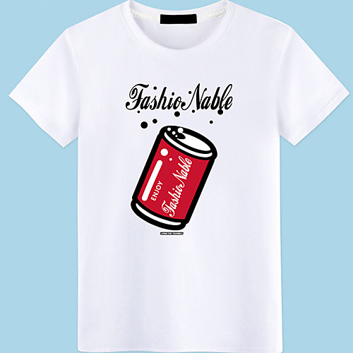 

Men's Unisex Tee T shirt Hot Stamping Graphic Prints Coke Plus Size Short Sleeve Casual Tops 100% Cotton Basic Vintage Designer Big and Tall White Black Red