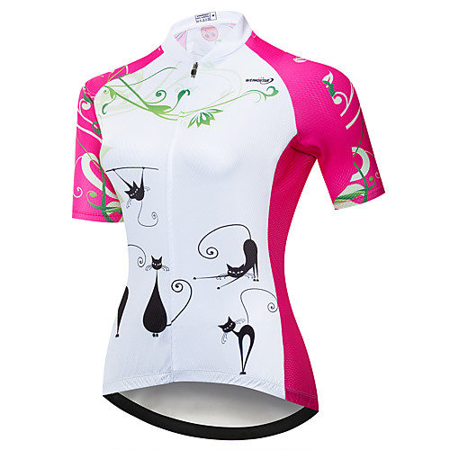 

21Grams Women's Short Sleeve Cycling Jersey Summer Spandex Polyester Red / White Bike Jersey Top Mountain Bike MTB Road Bike Cycling Quick Dry Moisture Wicking Breathable Sports Clothing Apparel