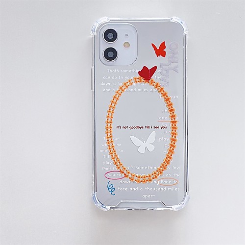 

Phone Case For Apple Back Cover iPhone 12 Pro Max 11 SE 2020 X XR XS Max 8 7 Shockproof Dustproof Butterfly Flower TPU