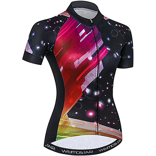 

21Grams Women's Short Sleeve Cycling Jersey Summer Spandex Polyester Black / Red Rainbow Galaxy Bike Jersey Top Mountain Bike MTB Road Bike Cycling Quick Dry Moisture Wicking Breathable Sports