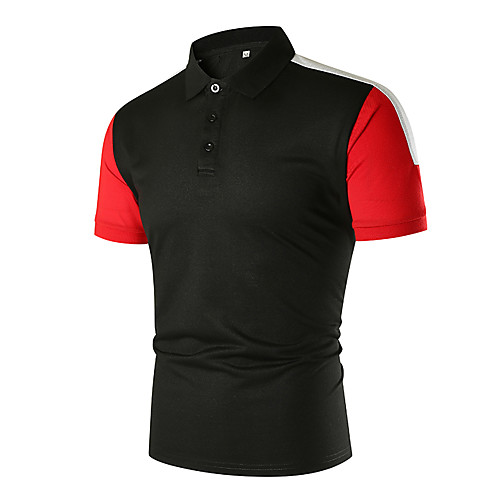 

Men's Golf Shirt Tennis Shirt Other Prints Color Block Short Sleeve Daily Tops Simple Gray Black