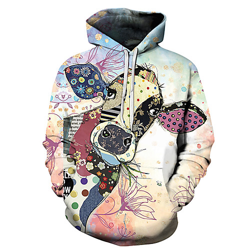 

Men's Unisex Plus Size Pullover Hoodie Sweatshirt Graphic Prints Cow Print Hooded Casual Daily Holiday 3D Print Basic Designer Hoodies Sweatshirts Long Sleeve Wine Red Purple Yellow