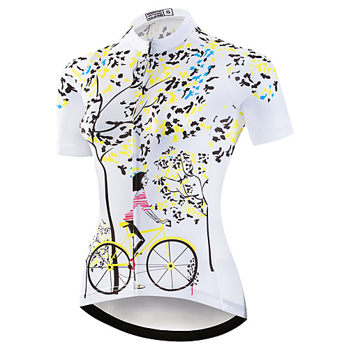 

21Grams Women's Short Sleeve Cycling Jersey Summer Spandex Polyester Red / White Floral Botanical Bike Jersey Top Mountain Bike MTB Road Bike Cycling Quick Dry Moisture Wicking Breathable Sports