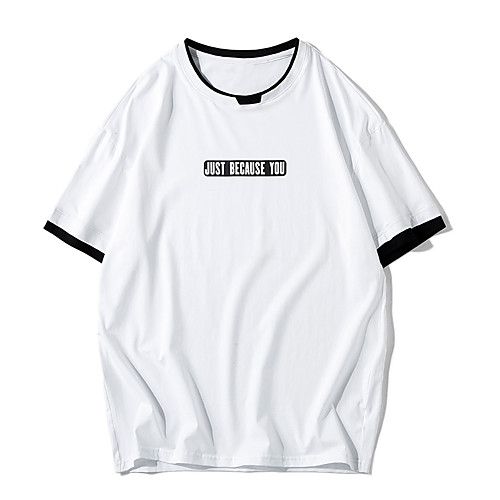 

Men's Unisex Tee T shirt Hot Stamping Graphic Prints Letter Plus Size Print Short Sleeve Casual Tops Cotton Simple Basic Designer Big and Tall White