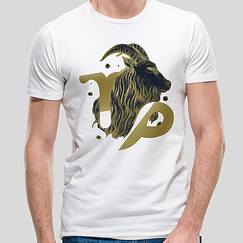 

Men's Unisex Tee T shirt Hot Stamping Graphic Prints Antelope Letter Plus Size Print Short Sleeve Casual Tops Cotton Basic Designer Big and Tall White