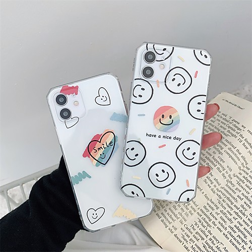 

Phone Case For Apple Back Cover iPhone 12 Pro Max 11 SE 2020 X XR XS Max 8 7 Shockproof Dustproof Transparent Graphic Heart TPU