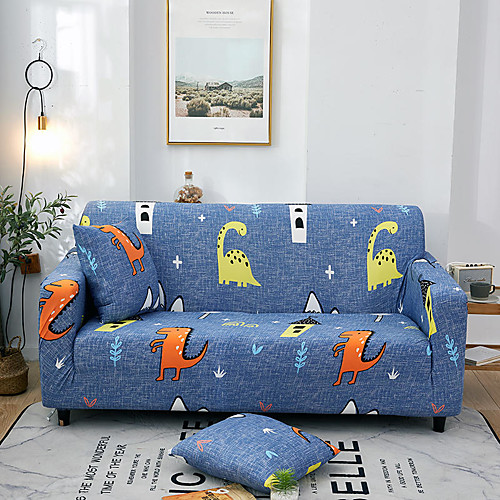 

Cartoon Dinosaur Print Dustproof All-powerful Slipcovers Stretch Sofa Cover Super Soft Fabric Couch Cover With One Free Boster Case(Chair/Love Seat/3 Seats/4 Seats)