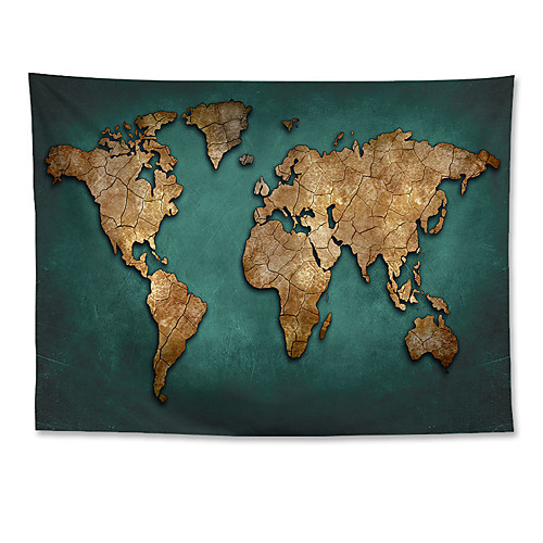 

World Map Wall Tapestry Art Decor Blanket Curtain Hanging Home Bedroom Living Room Decoration Polyester