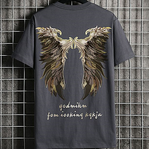 

Men's Unisex Tee T shirt Hot Stamping Graphic Prints Eagle Plus Size Print Short Sleeve Casual Tops Cotton Basic Fashion Designer Big and Tall White Black Dark Gray