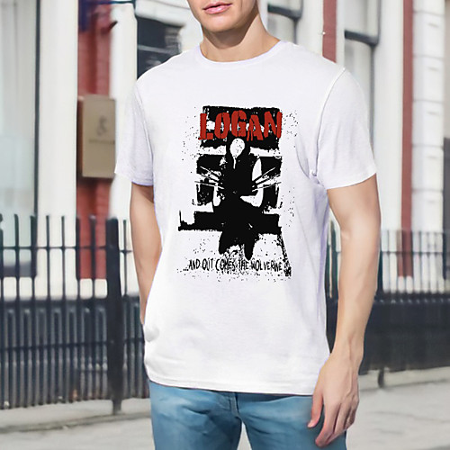 

Men's Unisex T shirt Hot Stamping Portrait Letter Plus Size Print Short Sleeve Daily Tops 100% Cotton Basic Casual Round Neck Sillver Gray White / Summer