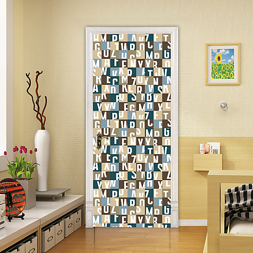 

2pcs Self-adhesive Creative Personality Letter Door Stickers For Living Room Diy Decorative Home Waterproof Wall Stickers