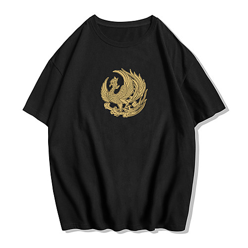 

Men's Unisex Tee T shirt Hot Stamping Graphic Prints Chicken Plus Size Print Short Sleeve Street Tops Cotton Basic Designer Big and Tall Round Neck White Black Blue / Summer