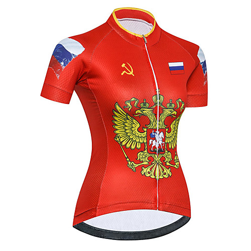 

21Grams Women's Short Sleeve Cycling Jersey Summer Spandex Polyester Red Germany National Flag Bike Jersey Top Mountain Bike MTB Road Bike Cycling Quick Dry Moisture Wicking Breathable Sports