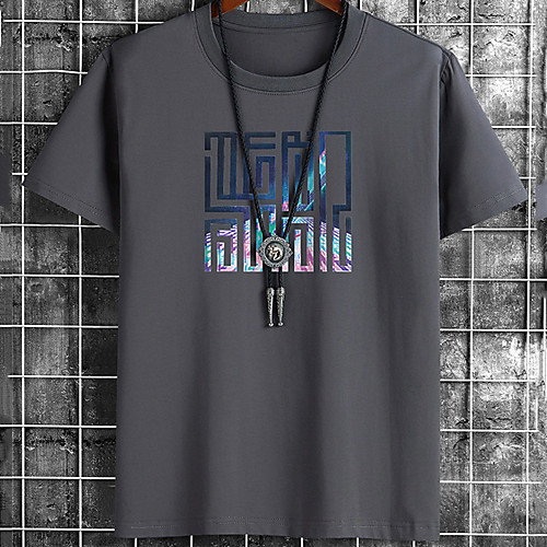 

Men's Unisex Tee T shirt Hot Stamping Graphic Prints Letter Plus Size Print Short Sleeve Casual Tops Cotton Basic Fashion Designer Big and Tall White Black Khaki