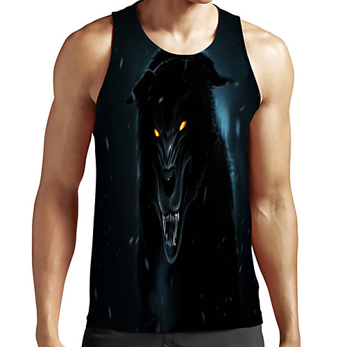 

Men's Unisex Tank Top Undershirt 3D Print Graphic Prints Monster Plus Size Print Sleeveless Casual Tops Basic Fashion Designer Breathable Navy Blue
