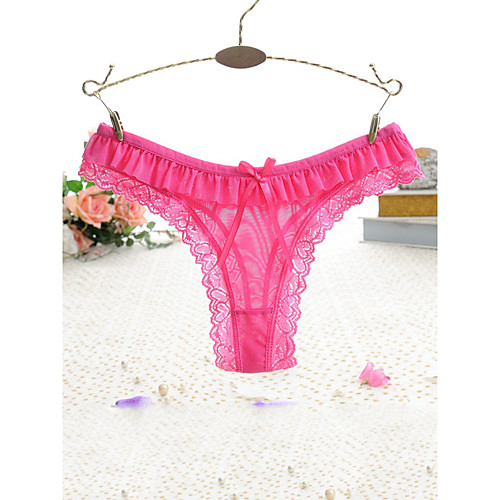 

Women's Lace Brief Micro-elastic Low Waist 1 PC Yellow One-Size