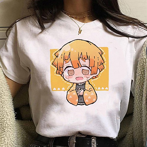 

Inspired by Demon Slayer Cosplay Anime Cartoon Polyester / Cotton Blend Print Harajuku Graphic Kawaii T-shirt For Women's / Men's