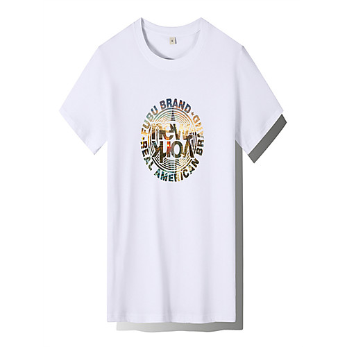 

Men's Unisex Tee T shirt Hot Stamping Graphic Prints Letter Plus Size Print Short Sleeve Casual Tops Cotton Basic Fashion Designer Big and Tall White Black Light gray