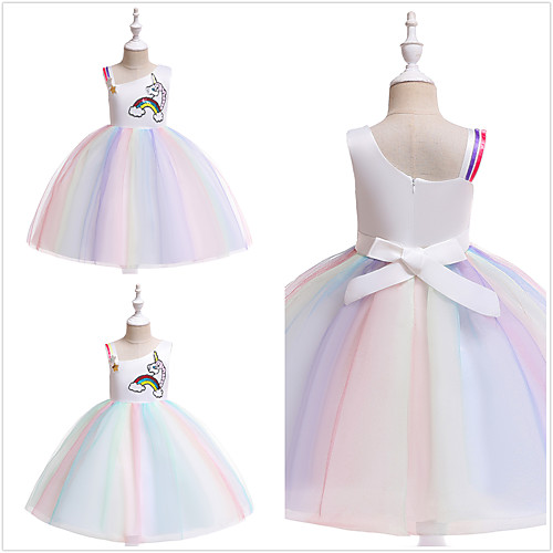 

Princess Unicorn Cosplay Costume Costume Girls' Movie Cosplay Christmas New Year's Purple Yellow Dress Christmas Halloween Children's Day Polyester / Cotton