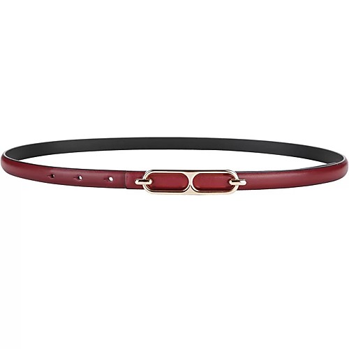 

Women's Buckle Street Daily Dress Coffee Black Belt Solid Color / White