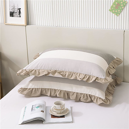 

Quality Simplicity Solid Color Refreshing 2pc Set of Pillow Cases Soft Comfortable Decoration /2PCS Home Office Pillowcase Living Room Bedroom Sofa Cushion Cover Solid Color Refreshing Girly Style Soft Comfortable