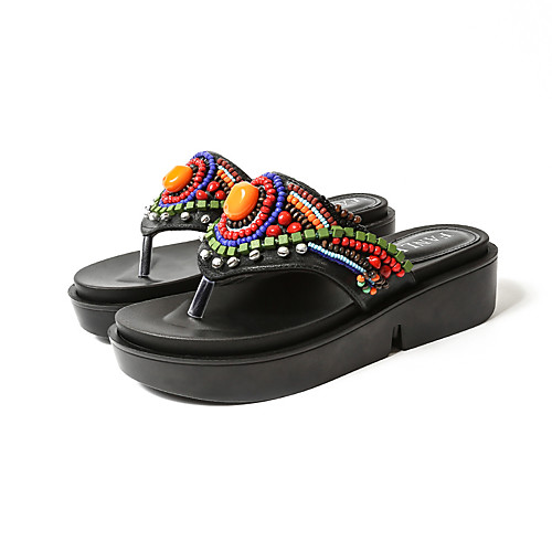 

Women's Slippers & Flip-Flops Pointed Toe Microfiber Solid Colored Black