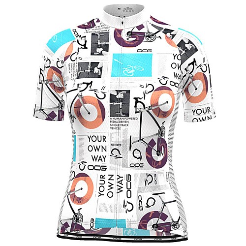 

21Grams Women's Short Sleeve Cycling Jersey Summer Spandex Polyester White Bike Jersey Top Mountain Bike MTB Road Bike Cycling Quick Dry Moisture Wicking Breathable Sports Clothing Apparel / Stretchy