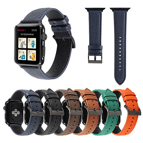 

Smart Watch Band for Apple iWatch 1 pcs Classic Buckle Genuine Leather Replacement Wrist Strap for Apple Watch Series SE / 6/5/4/3/2/1