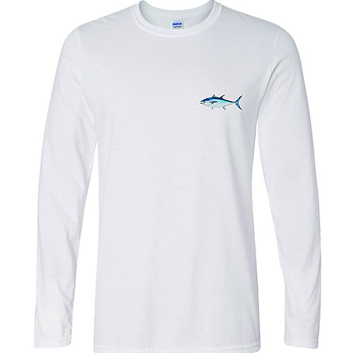 

CAWANFLY Men's Fishing Shirt Outdoor Long Sleeve UPF50 Quick Dry Breathable Sweat wicking Top Autumn / Fall Spring Summer Athleisure Fishing Camping & Hiking White / Micro-elastic / Animal