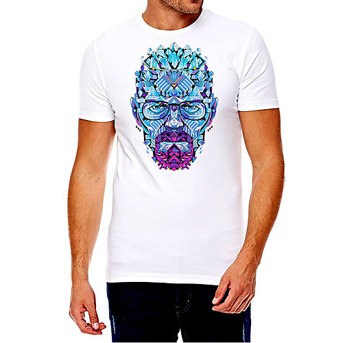 

Men's Unisex Tee T shirt Hot Stamping Graphic Prints Portrait Plus Size Print Short Sleeve Casual Tops Cotton Basic Fashion Designer Big and Tall White